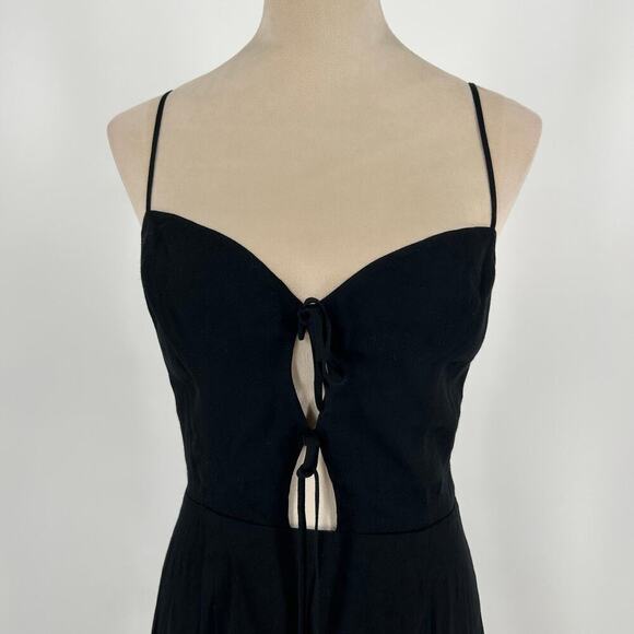 Reformation Black Bascom Dress Cut our Mini LBD Smocked Party Cocktail Size 8 - Picture 3 of 8